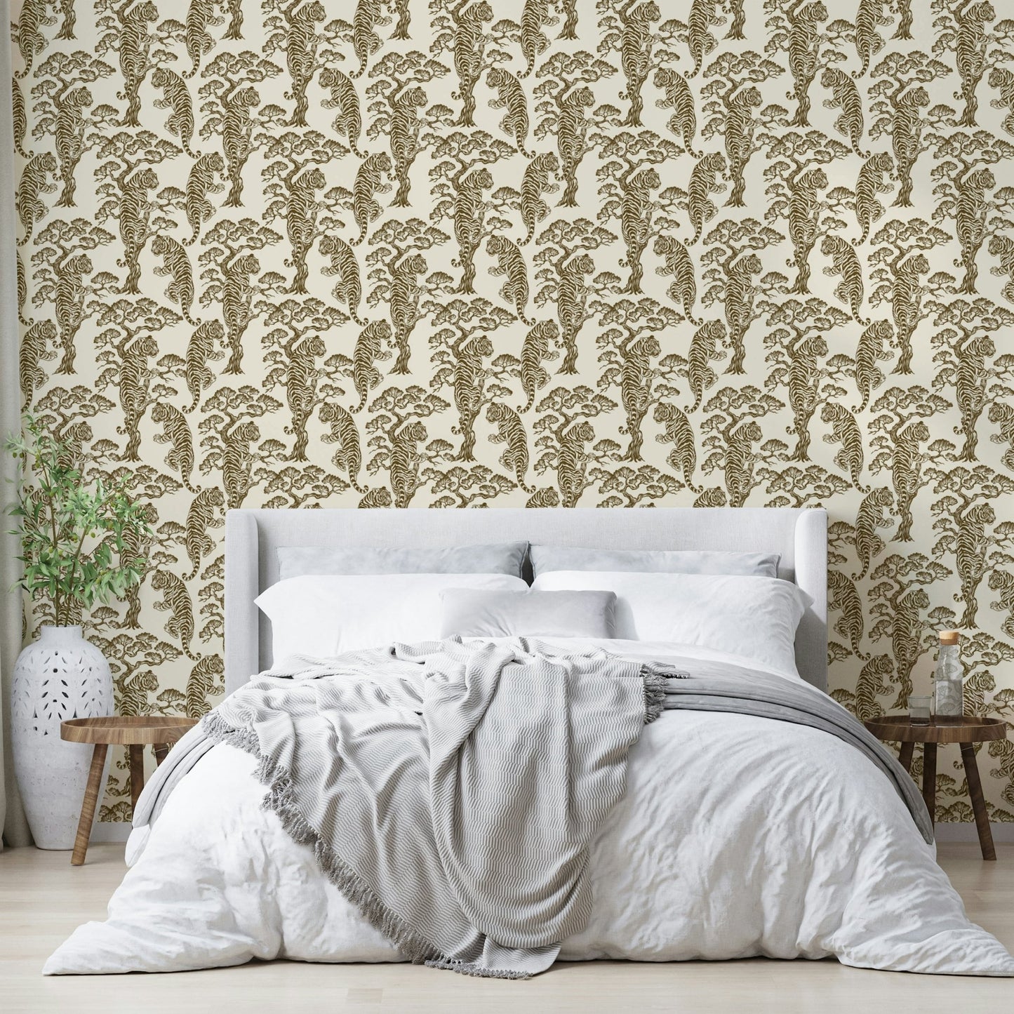 An artistic exotic animal mural for home decor.

