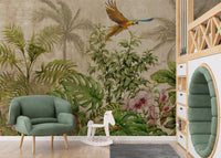 Flying Bird on Tropical Jungle Wallpaper
