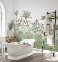 Vibrant tropical paradise wall mural