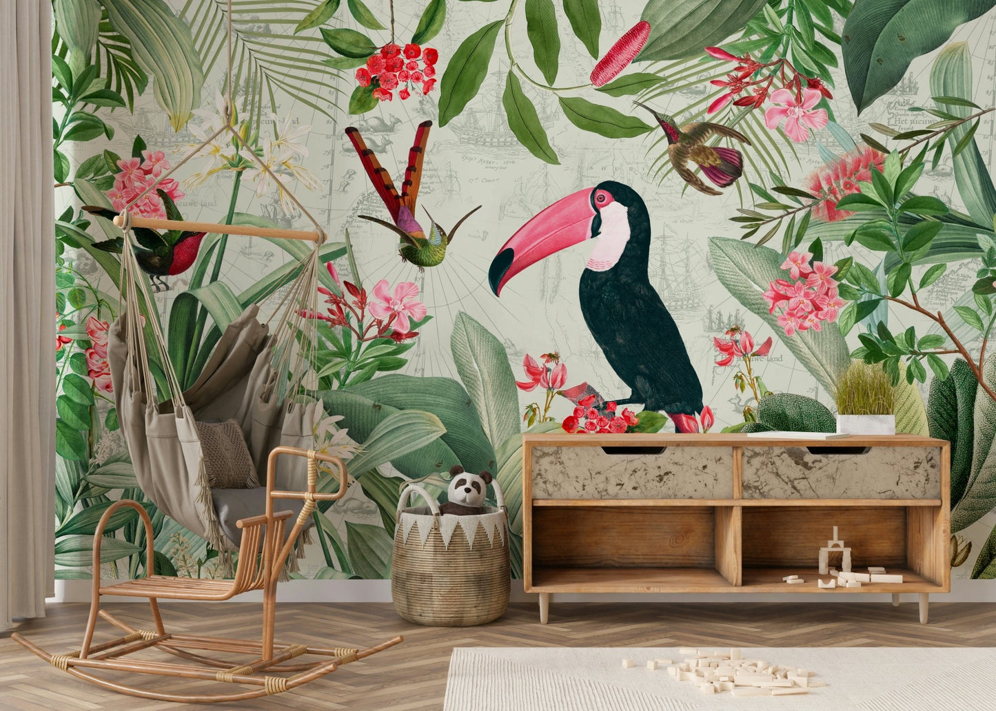 Stunning Eden wall mural with tropical foliage