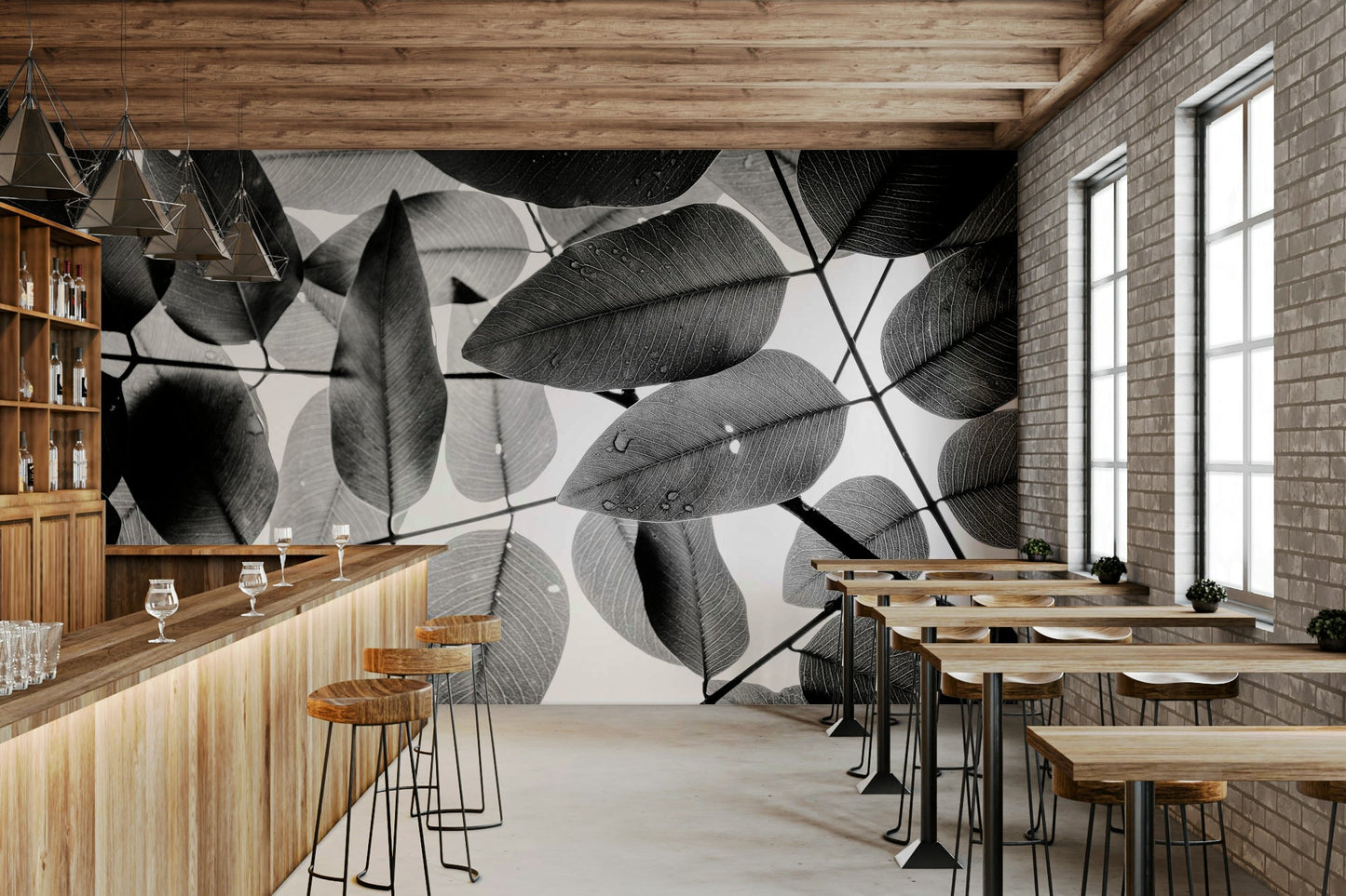 Experiments with Leaves I Wall Mural