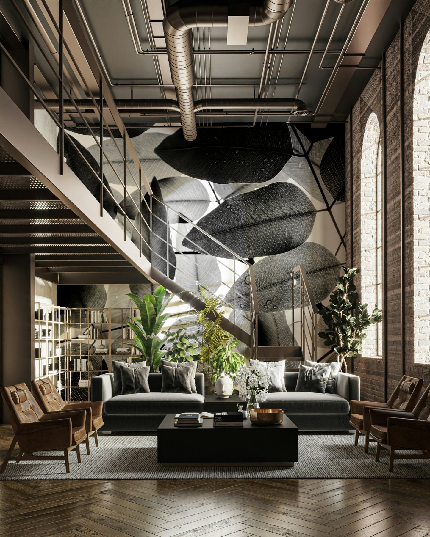 Experiments with Leaves I Wall Mural