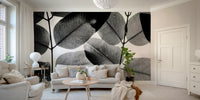 Fine veins glow against a white background on Experiments with Leaves II Wall Mural GD4899
