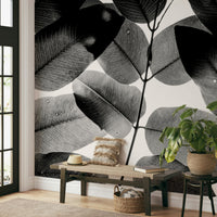Slender stems branch into paired foliage on Experiments with Leaves II Wall Mural GD4899

