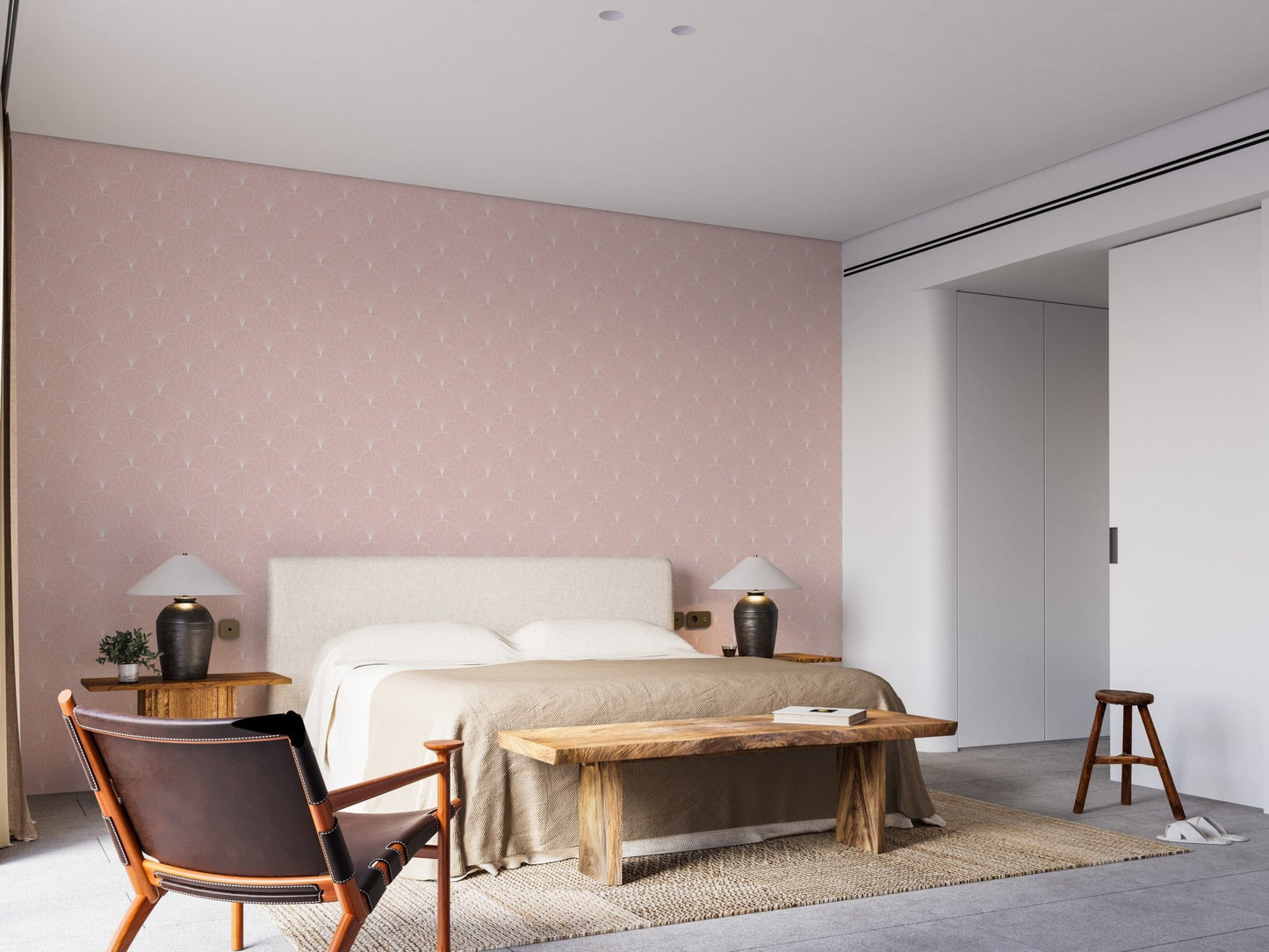 Stylish pink wallpaper with vintage charm