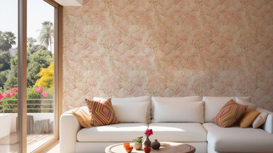 Elegant dry palm leaves wallpaper art