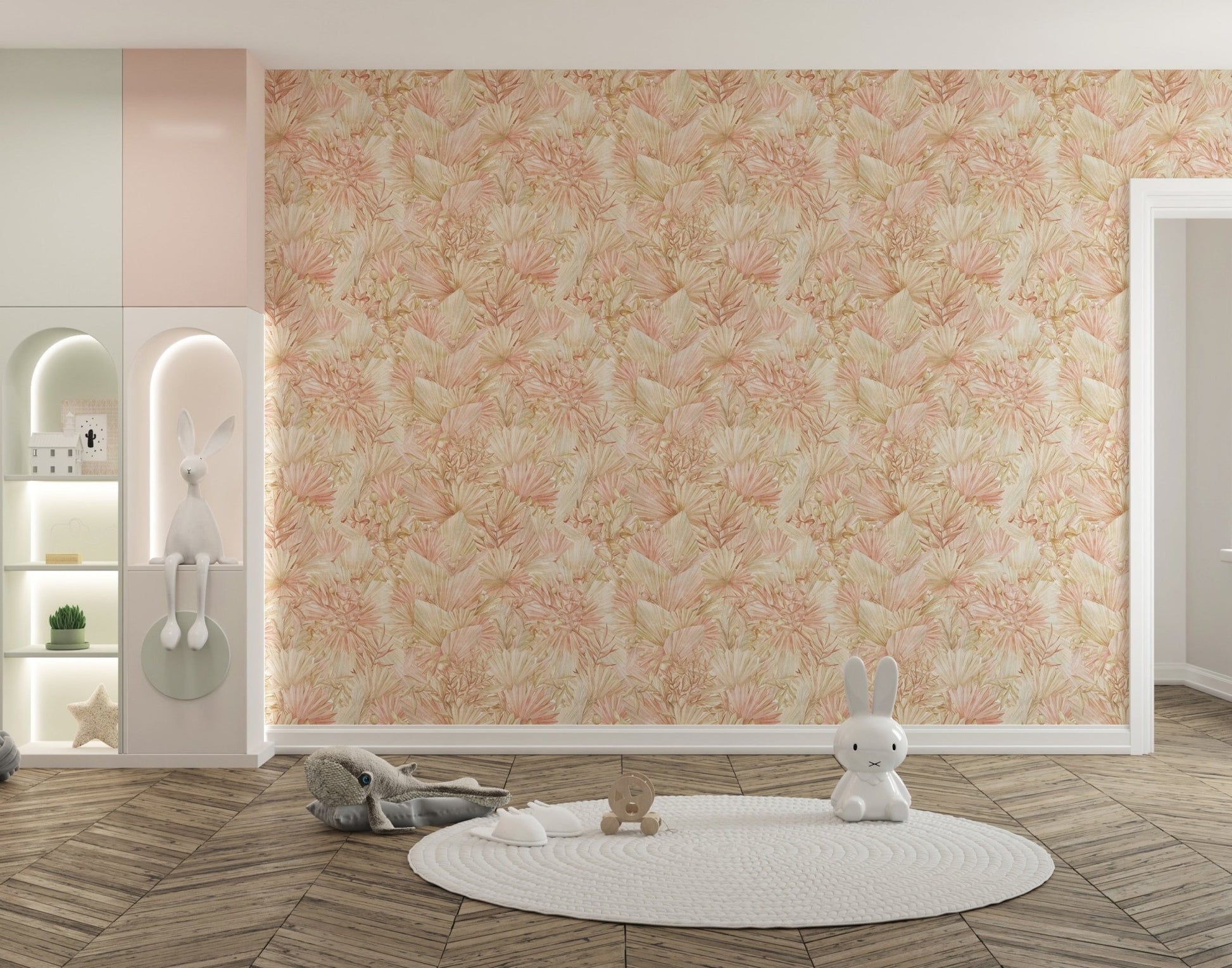 Palm leaf wallpaper with removable ease