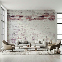 Vintage-style bedroom wall with the textured Faded Heritage peel and stick mural., GD6120