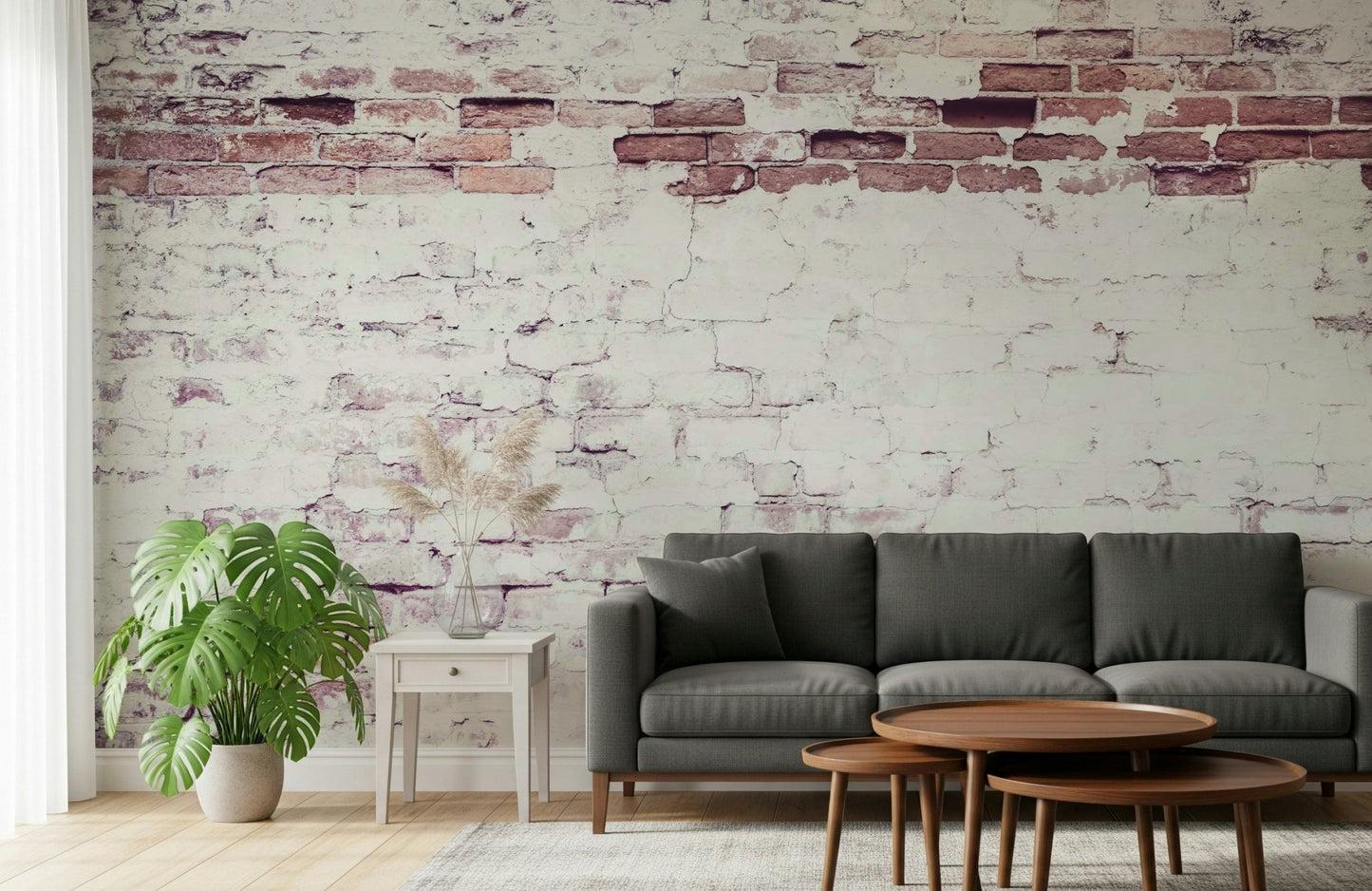 Installation image showing the simple application of Faded Heritage peel and stick wallpaper., GD6120