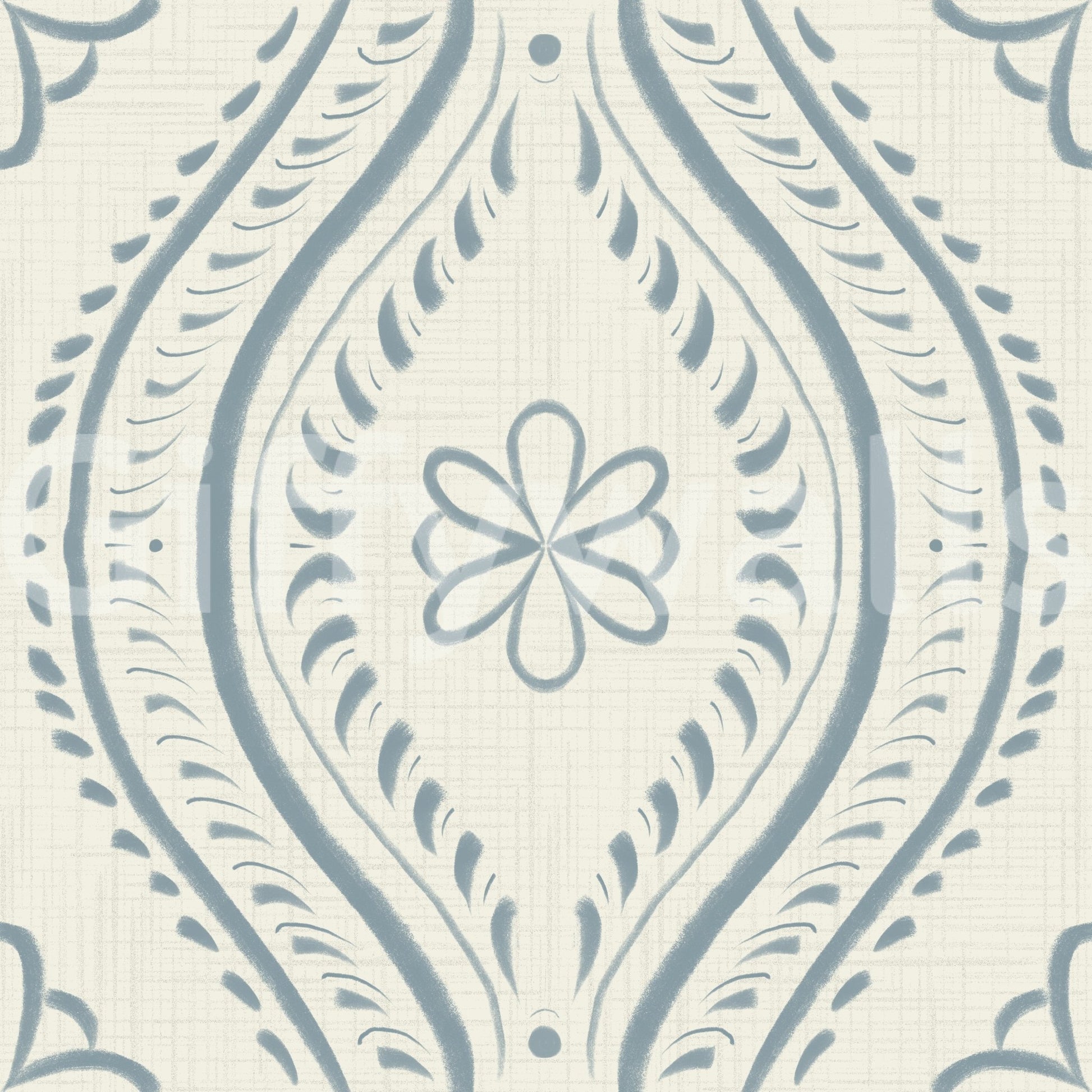 Arona color wallpaper with classic ogee flourish

