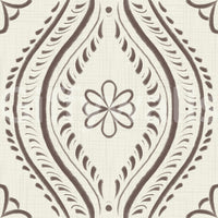 Decorative ogee wallpaper with modern coffee palette

