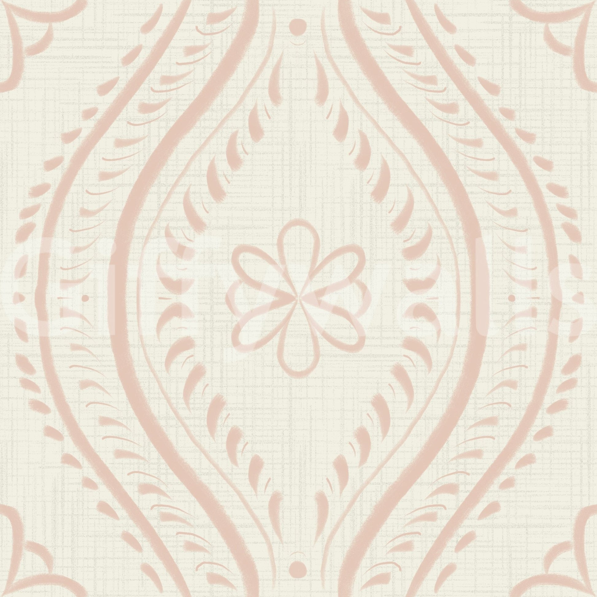 Warm cream tan wallpaper with ornamental pattern


