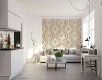 Subtle ogee motif in soft mocha mousse finish, GD1751