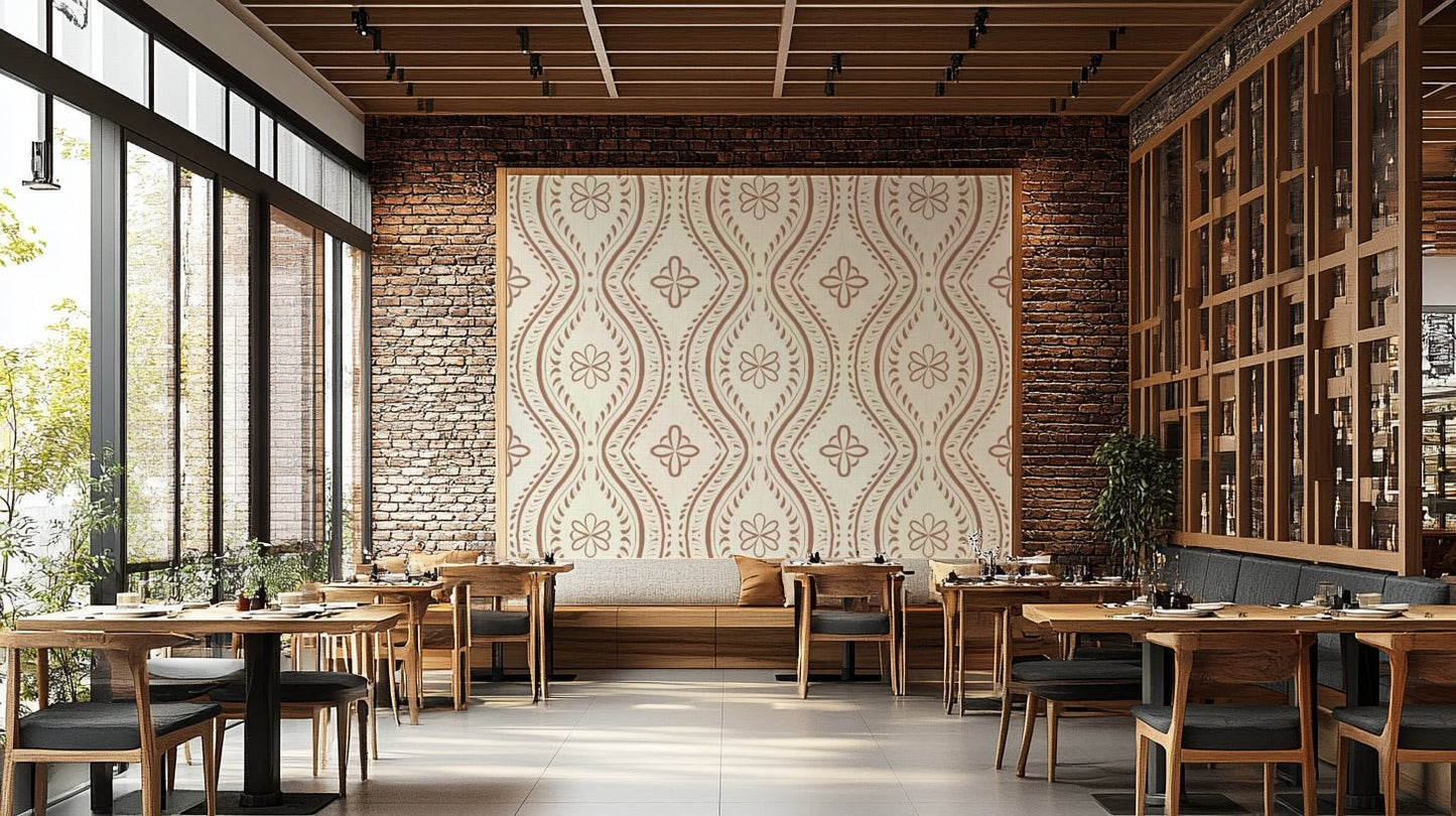 Elegant wallpaper design in faded mocha mousse color, GD1751