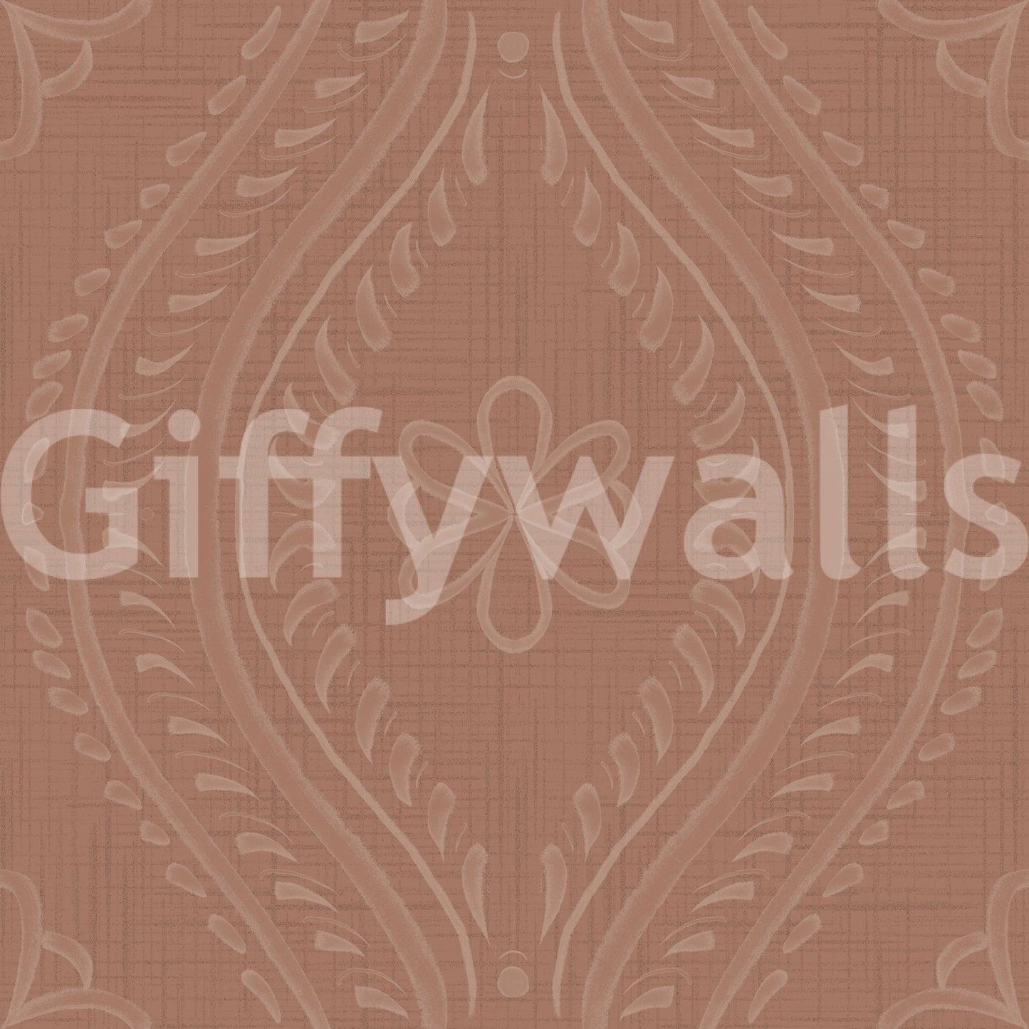 Mocha Mousse Faded Ogee Damask Wallpaper for chic spaces

