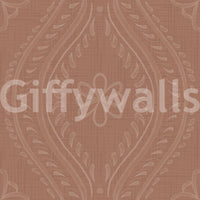 Mocha Mousse Faded Ogee Damask Wallpaper for chic spaces

