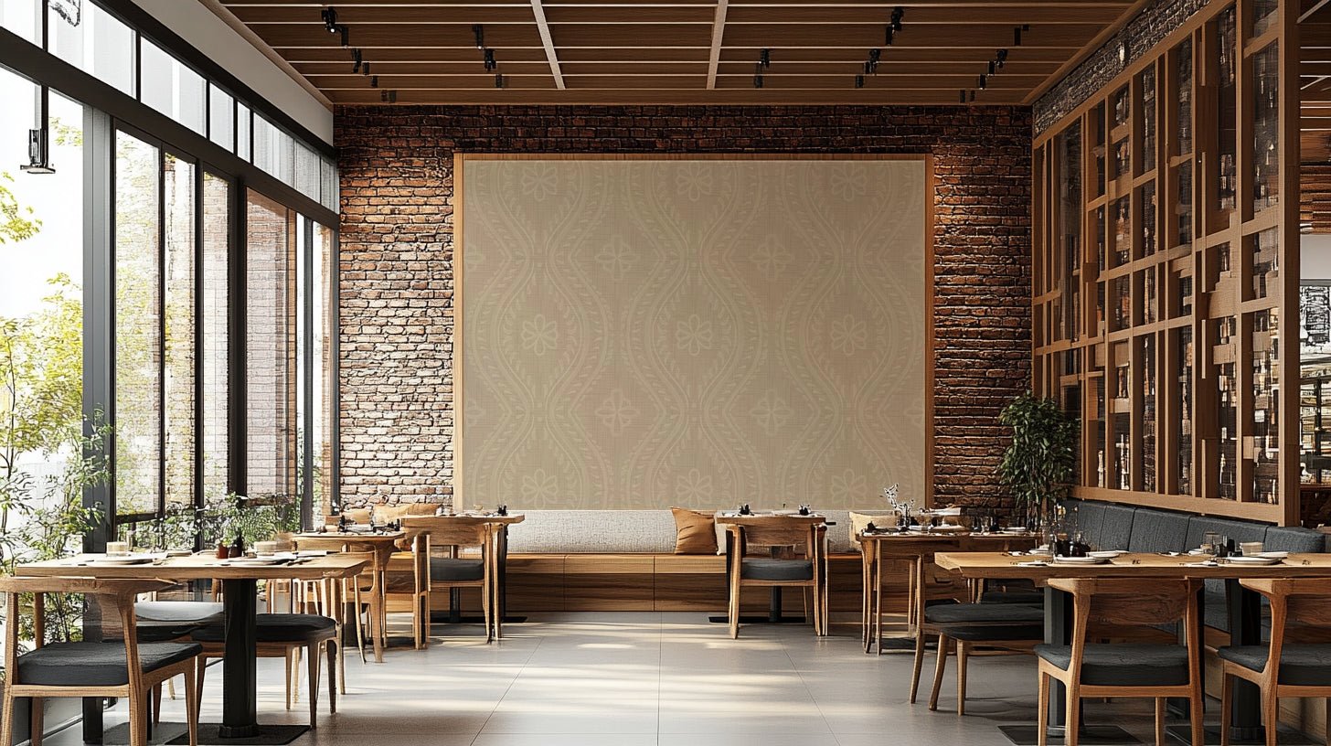 Stylish and elegant Faded Ogee Damask wallpaper design., GD1757