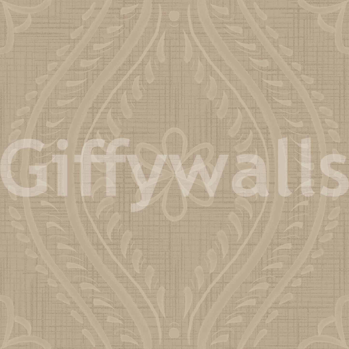 Neutral Faded Ogee Damask wallpaper for safari rooms.

