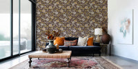 Creamy flower wallpaper, detailed leaves, subtle luxury aesthetic.