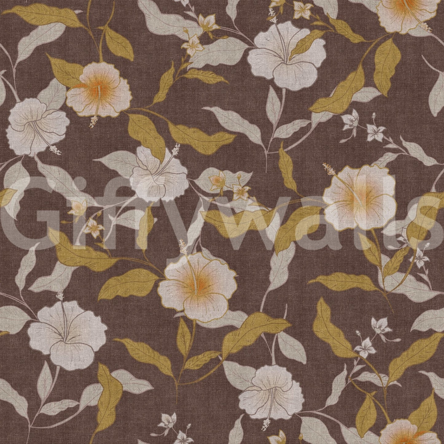 Luxurious brown-toned floral wallpaper, stylish room upgrade.