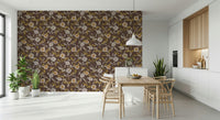 Vintage look Faded Tropical Floral Antique wallpaper accent piece.