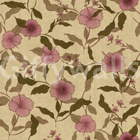 Subtle damask look, dense foliage, and stylized petals wallpaper.