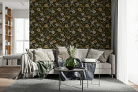 Artistic delicate white flowers on Faded Tropical Floral Wallpaper wallpaper.