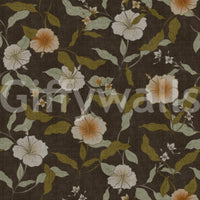 Quiet romantic aesthetic of Faded Tropical Floral Wallpaper mural art.