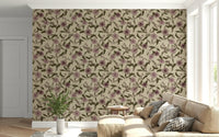 Faded Tropical Floral Vintage muted wallpaper interior choice.