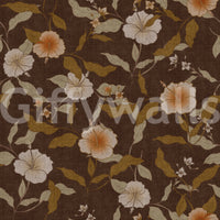Textured Faded Tropical Floral Warm Vintage wall mural for interiors.