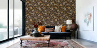 Exotic Faded Tropical Floral Warm Vintage floral print, captivating appeal.