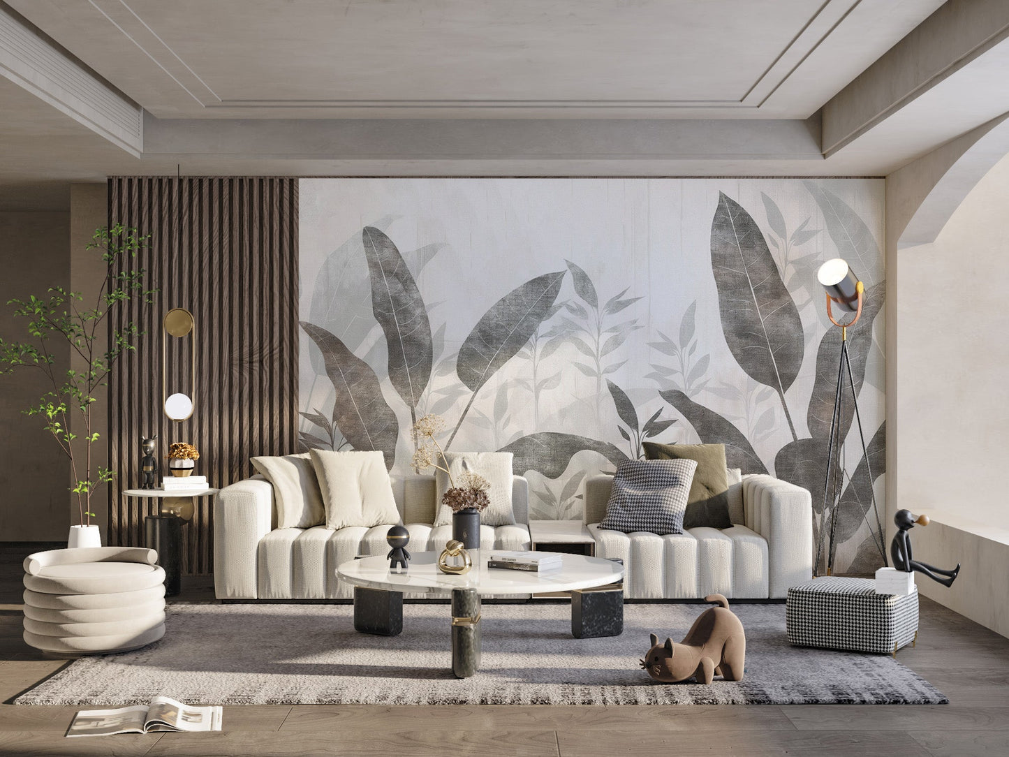 Serene tropical leaf wallpaper for home
