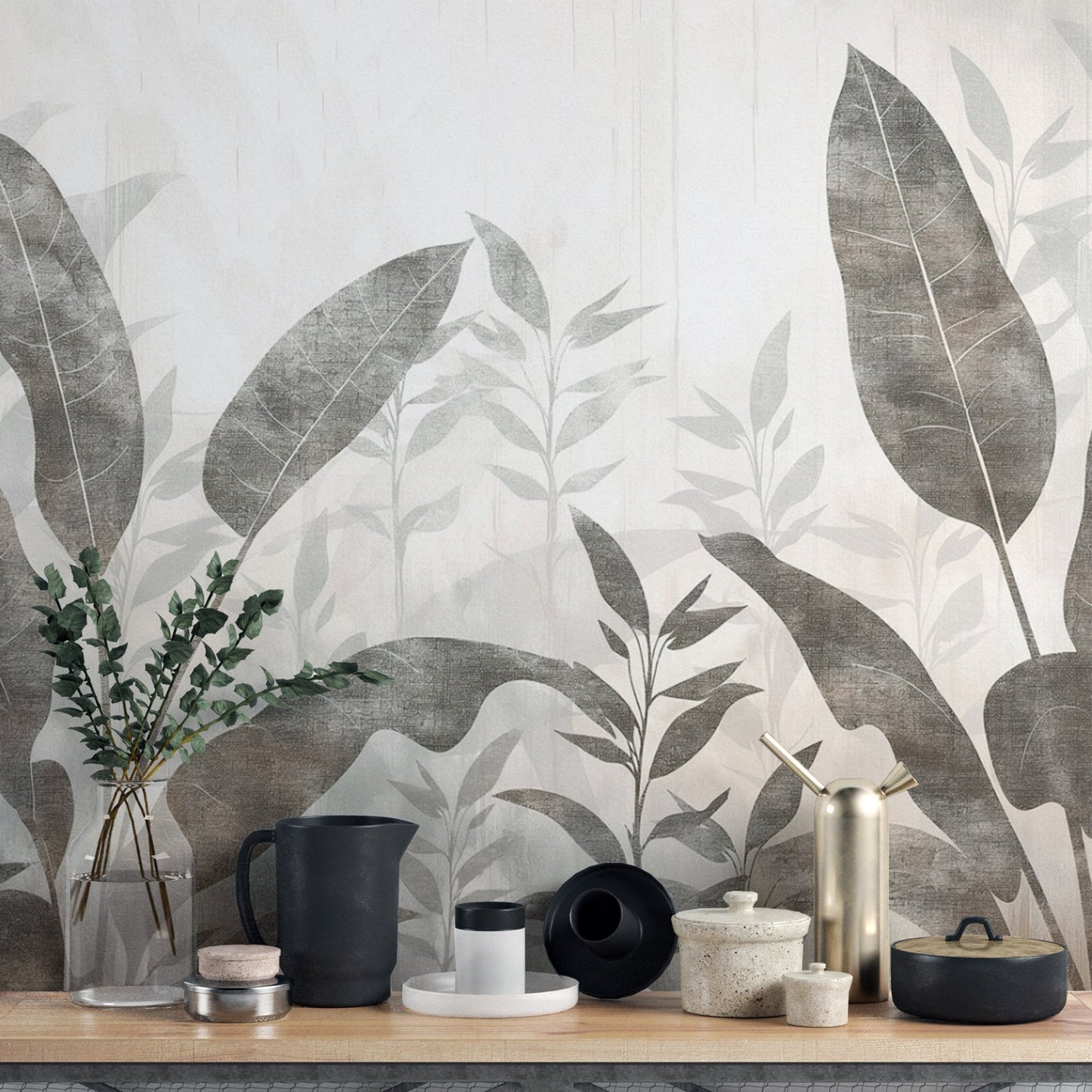 Nature-inspired leaves wallpaper for walls
