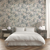 Faded pattern wallpaper for a bedroom.

