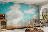 A high-angle view of the wall mural in a large space., GD4564