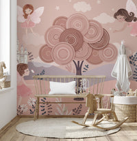 Whimsical princess castle girls wallpaper
