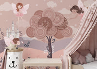 Fantasy castle and fairies girls wallpaper




