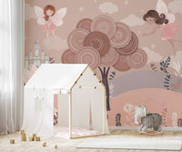 Fairy tale castle and fairies wallpaper

