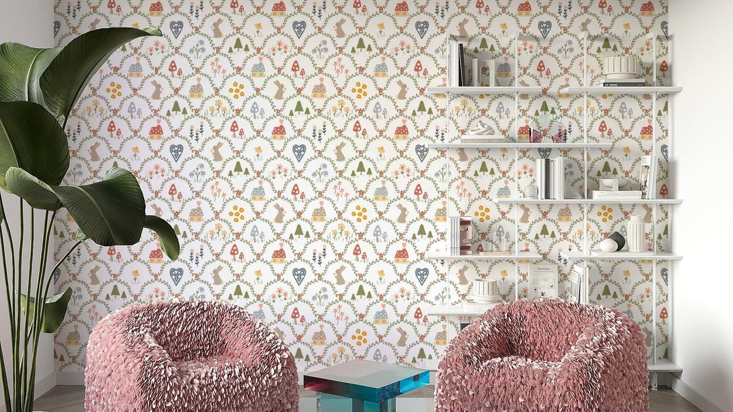 Whimsical wildflower wallpaper


