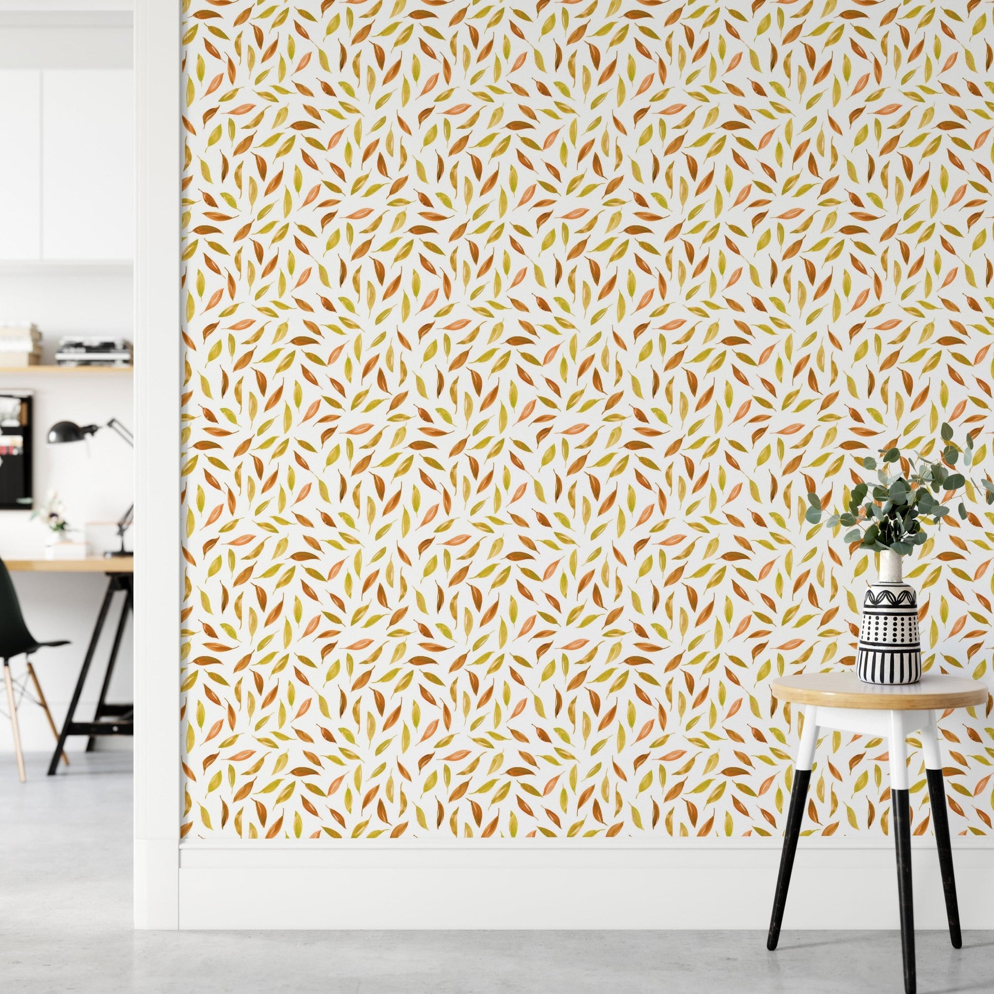 Orange and yellow leaves wallpaper

