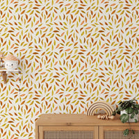 Warm-toned falling leaves design


