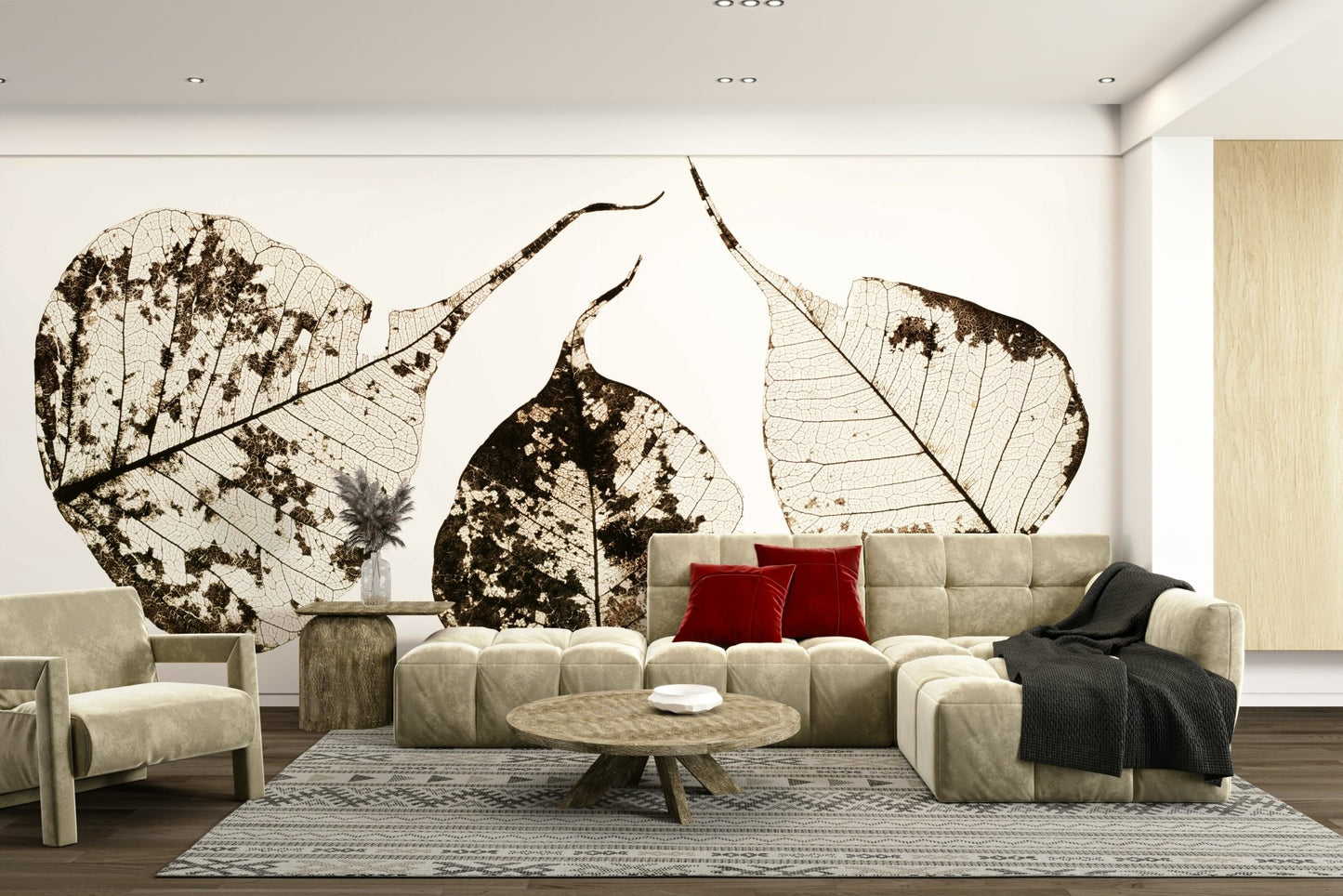 Spidery vein lines trace the thin leaves, a nature wall mural GD4789
