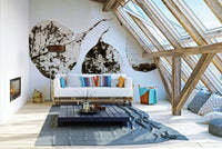 Brittle leaf edges curl against a white ground, a Fallen Leaves #1 wall mural GD4789
