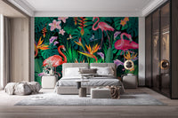 Fancy Flamingos Wallpaper Mural - Giffywalls