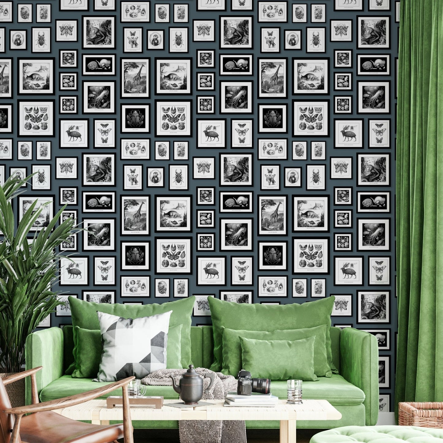 Fantastic Creatures in Vibrant Storm Blue Wallpaper

