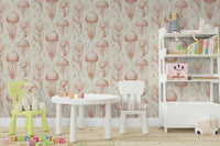 Subtle peach and cream jellyfish wallpaper for peaceful spaces


