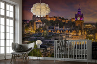 Twilight city mural wallpaper for decor

