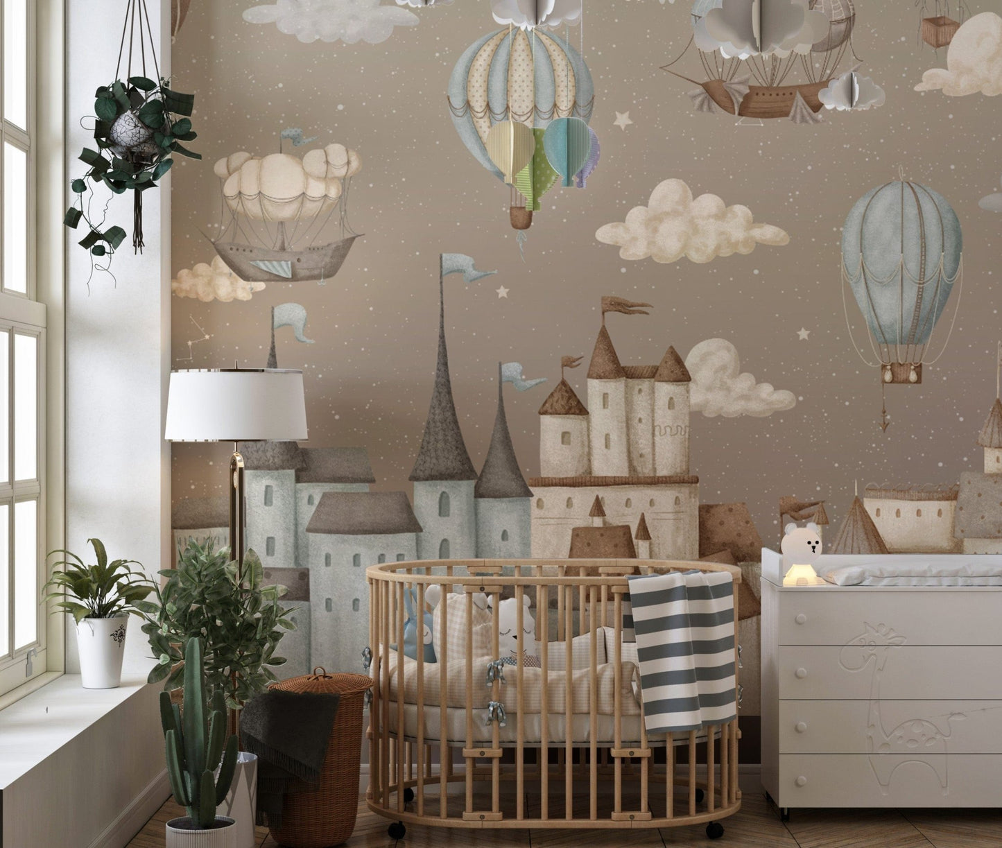 Fantasy castle balloon wall design
