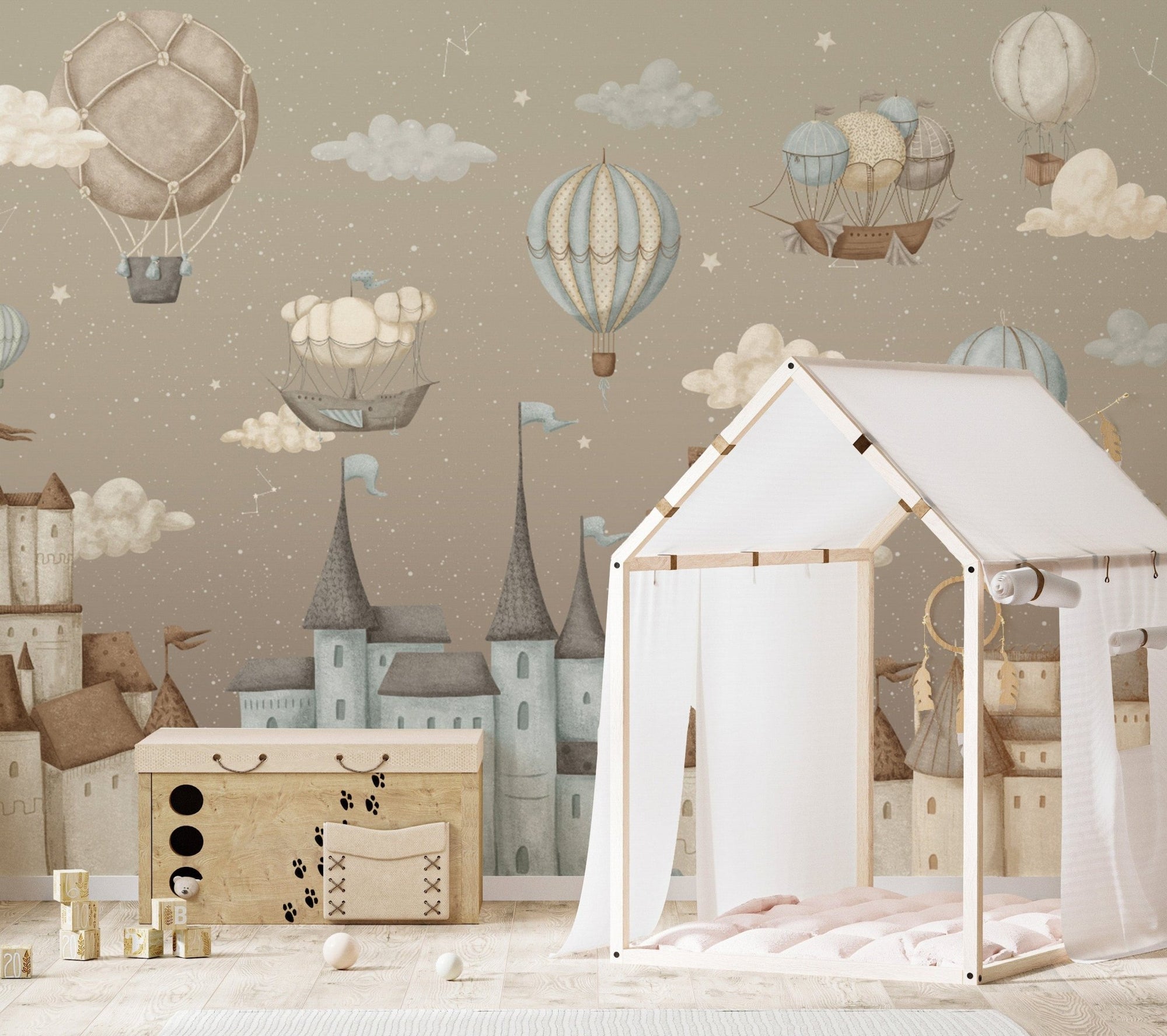 Floating castles and balloons wallpaper
 D169