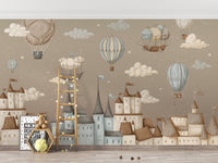 Balloon and castle fantasy wallpaper
